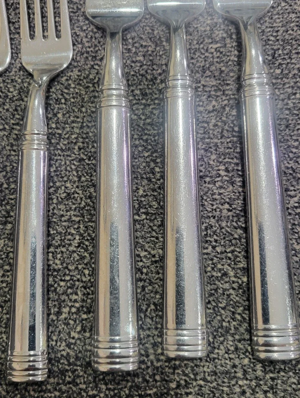 Tuscany Dinner Fork Lot (8) Cambridge Glossy Stainless Flatware China 18/10
